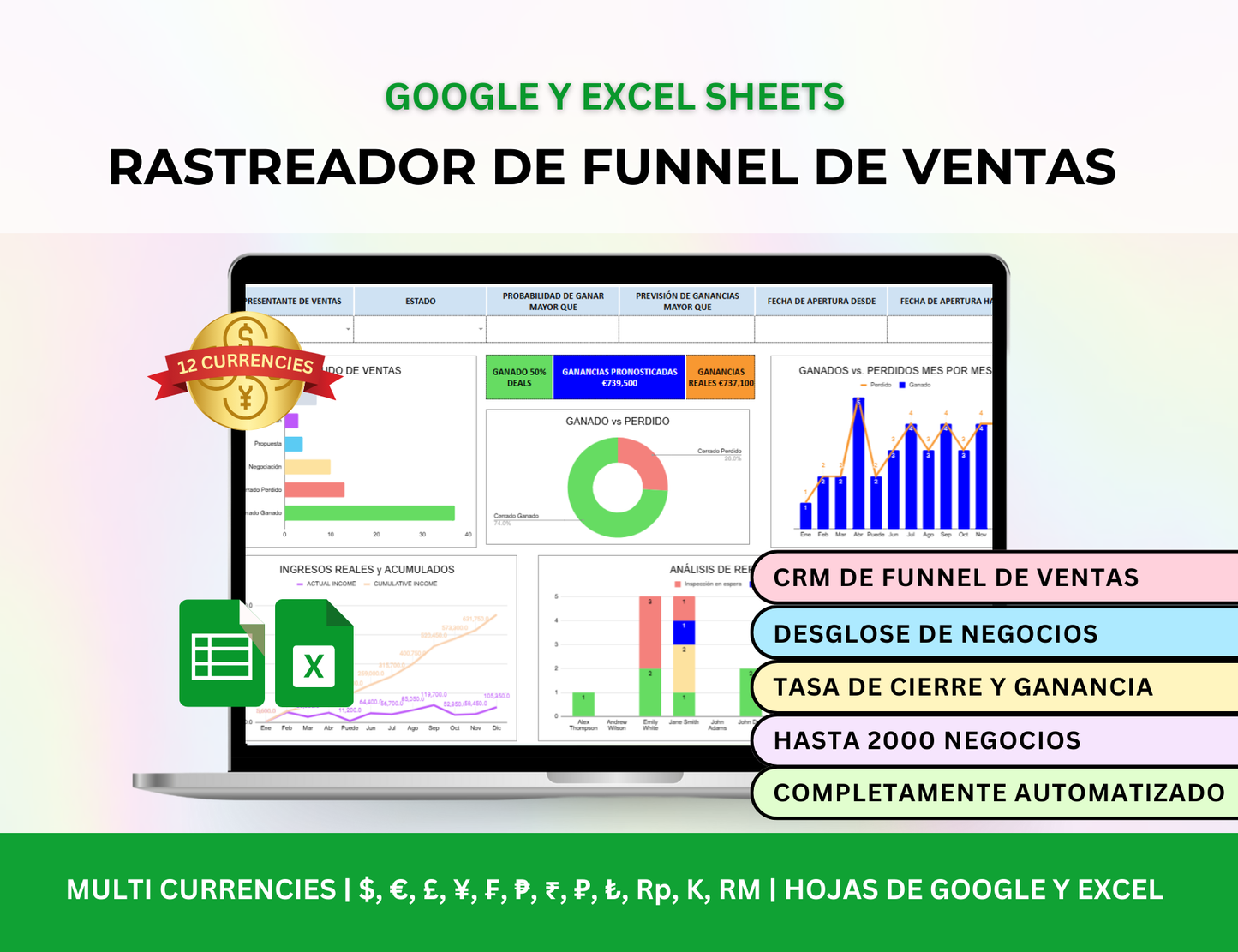 pipeline de ventas, seguimiento de ventas, hoja de cálculo de ventas, seguimiento de ventas excel, embudo de ventas, plantilla de embudo de ventas, flujo de ventas, gestión de ventas, panel de ventas, plantilla ventas excel