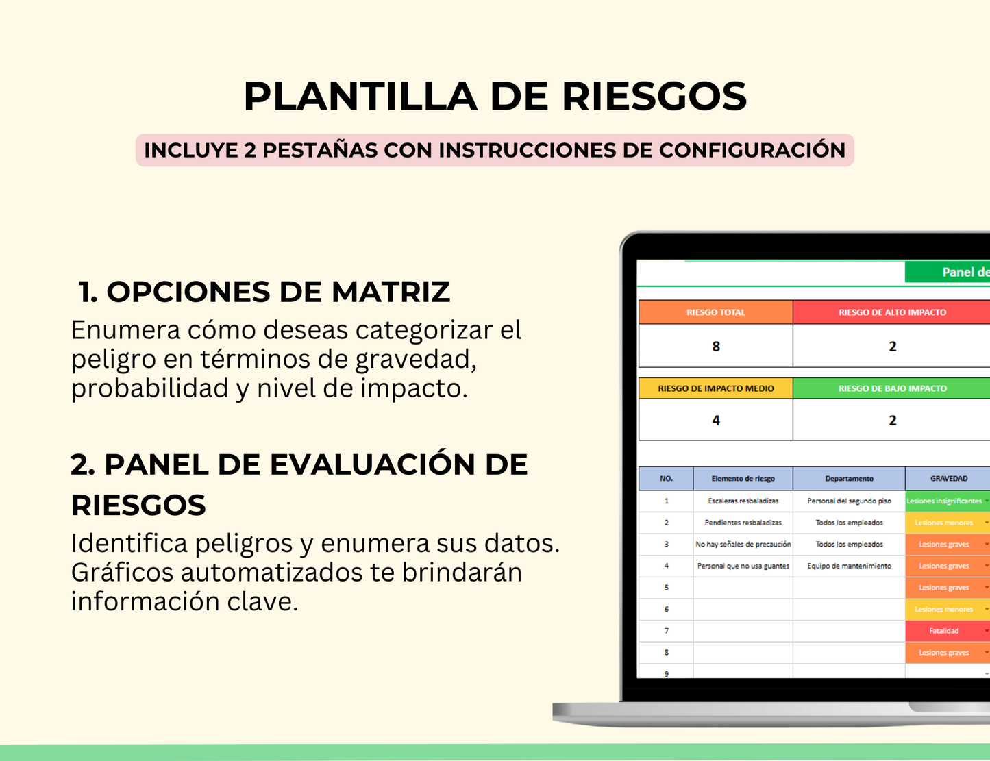 matriz de riesgos, gestión de riesgos, evaluación de riesgos, control de riesgos, plan de mitigación de riesgos, registro de riesgos, análisis de riesgos, registro de incidentes, plan de riesgos, riesgo empresarial