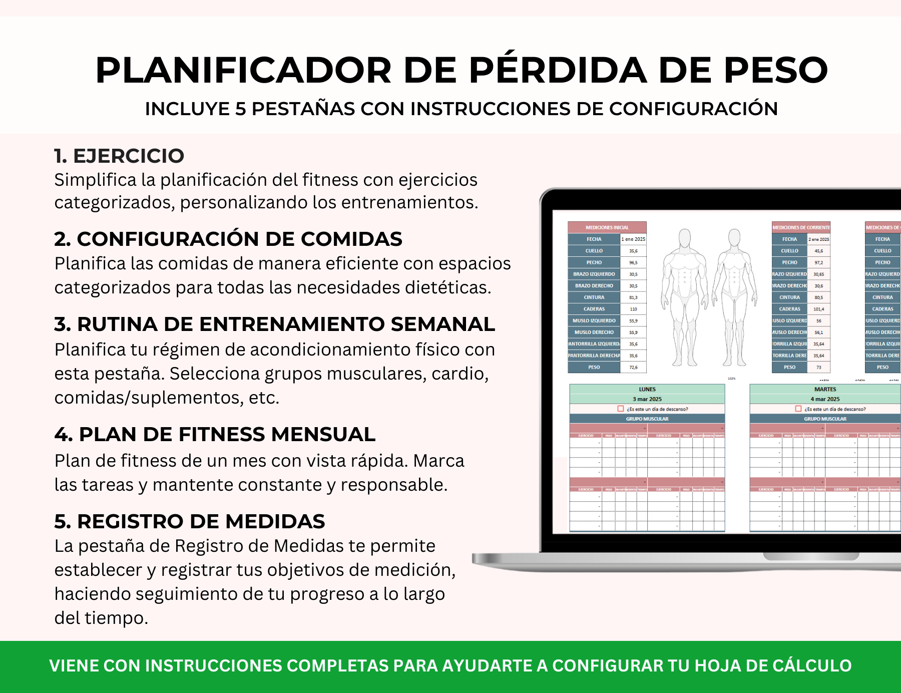 seguimiento de hábitos, planificador de ejercicios, registro de entrenamientos, planificador de entrenamiento, seguimiento de salud, planificador de dieta, seguimiento de entrenamiento, planificador de bienestar, control de entrenamientos, plantilla de rutina de ejercicios