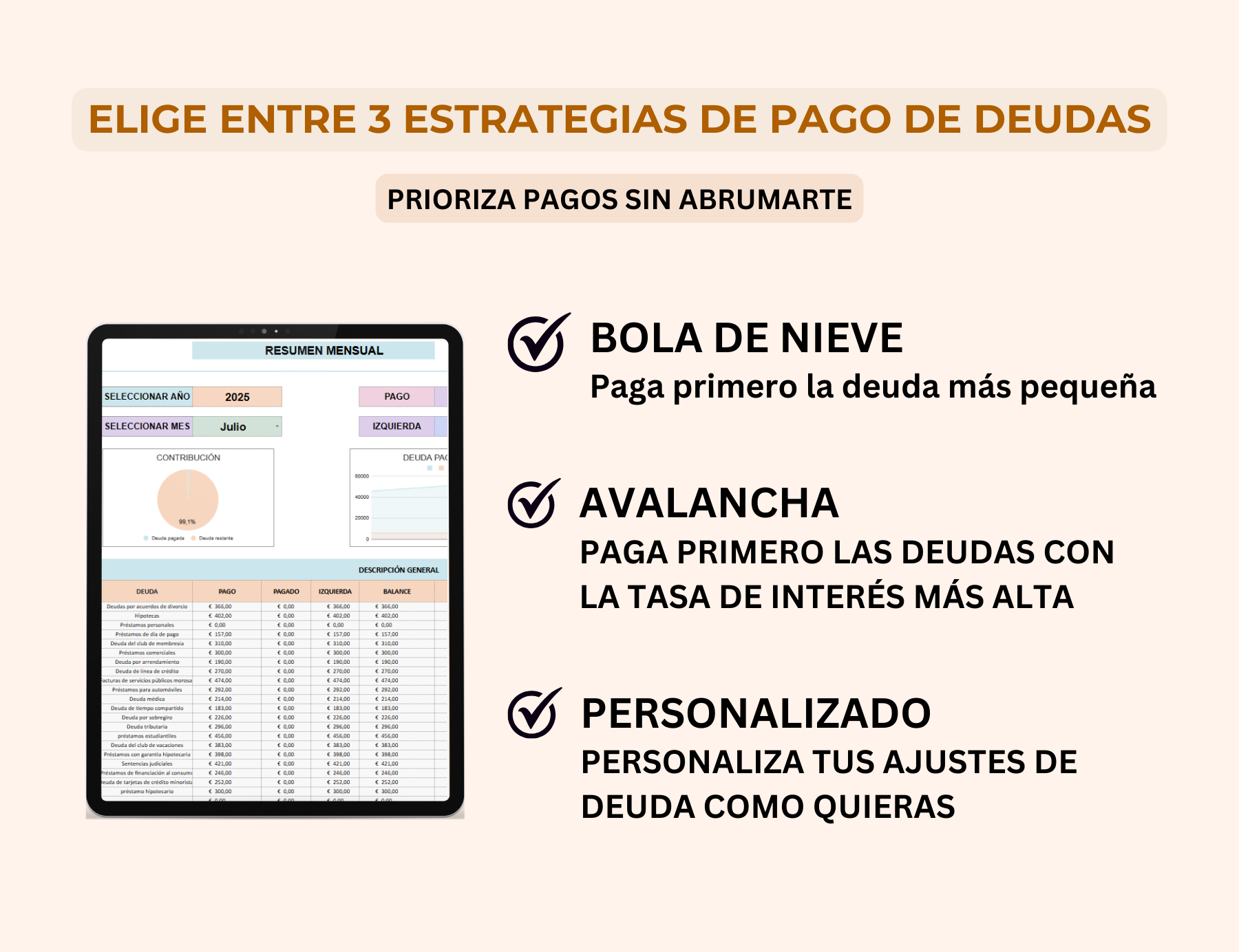 gestor de deudas, plantilla para pagar deudas, plan de pago de deudas, excel para pagar deudas, plantilla de excel para deudas, control de deudas, registro de deudas, gestión de deudas, calculadora de deudas, planificador de pago de deudas