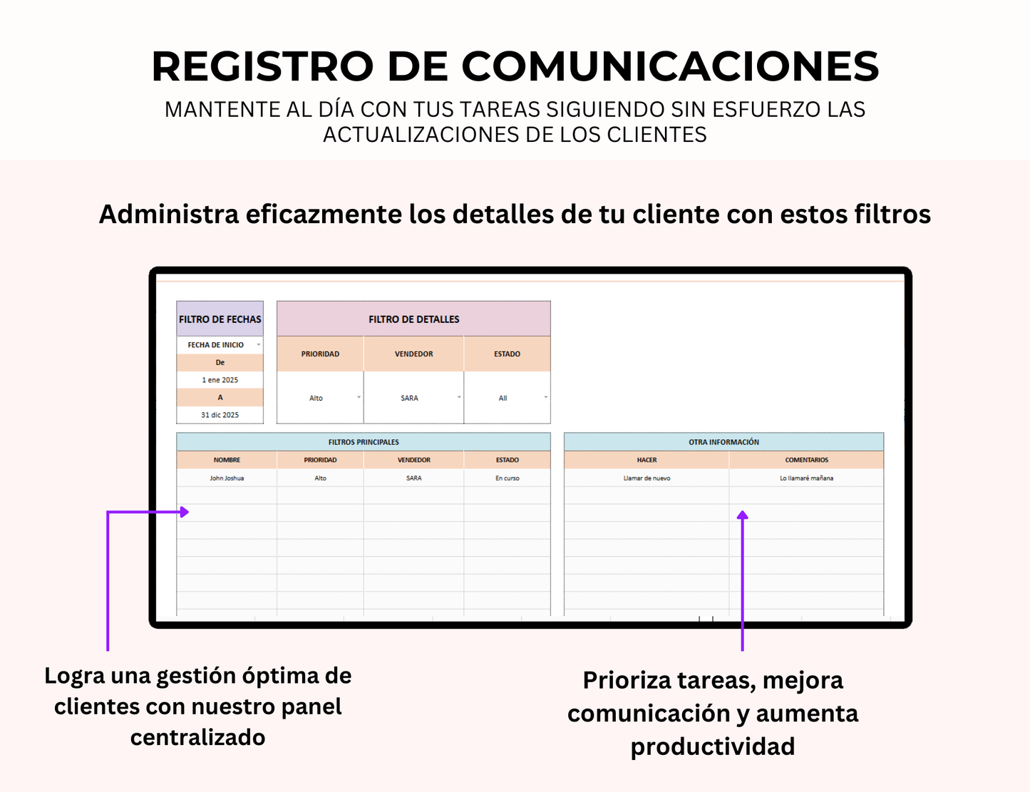 gestión de clientes, base de datos de clientes, registro de clientes, seguimiento de clientes, plantilla de clientes, excel de clientes, gestión de leads, administración de clientes, control de clientes, seguimiento de prospectos