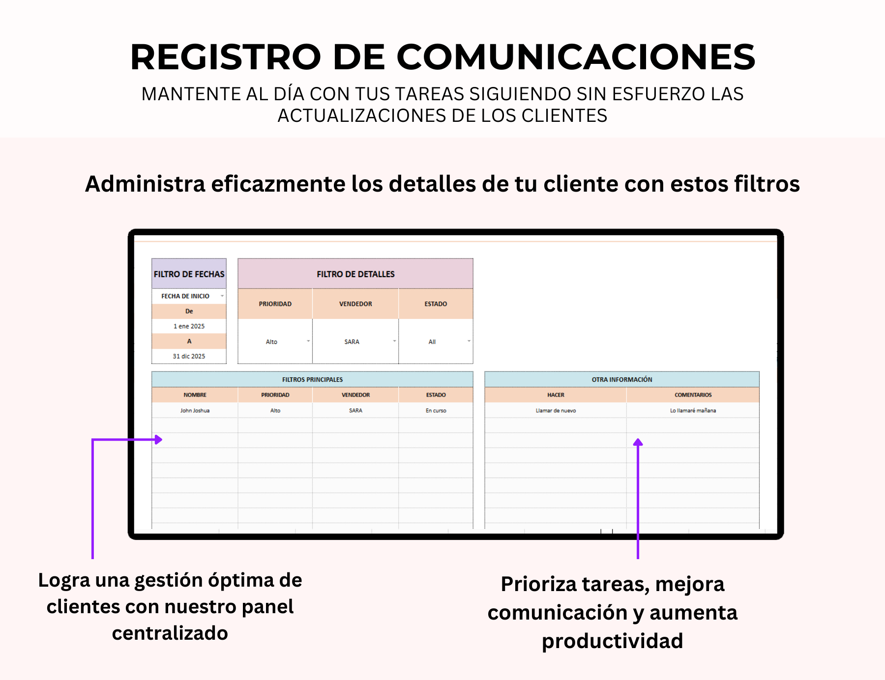 gestión de clientes, base de datos de clientes, registro de clientes, seguimiento de clientes, plantilla de clientes, excel de clientes, gestión de leads, administración de clientes, control de clientes, seguimiento de prospectos