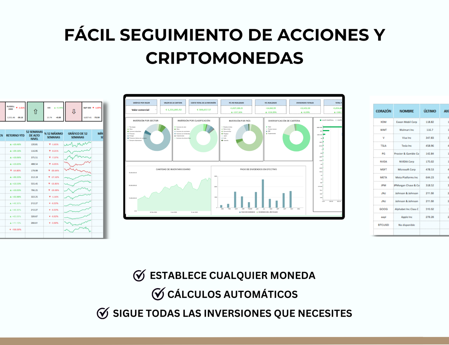 portafolio de inversiones, gestión de inversiones, diversificación de portafolio, seguimiento de acciones, control financiero personal, seguimiento de criptomonedas, cartera de valores, registro de acciones, análisis de inversiones, gestión de portafolio, control de inversiones