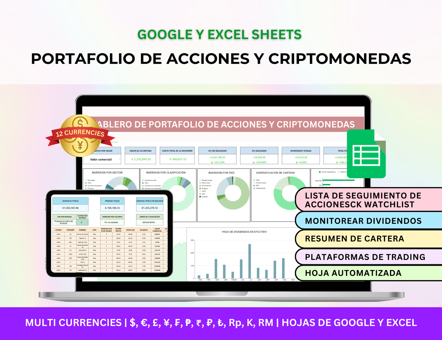 portafolio de inversiones, gestión de inversiones, diversificación de portafolio, seguimiento de acciones, control financiero personal, seguimiento de criptomonedas, cartera de valores, registro de acciones, análisis de inversiones, gestión de portafolio, control de inversiones